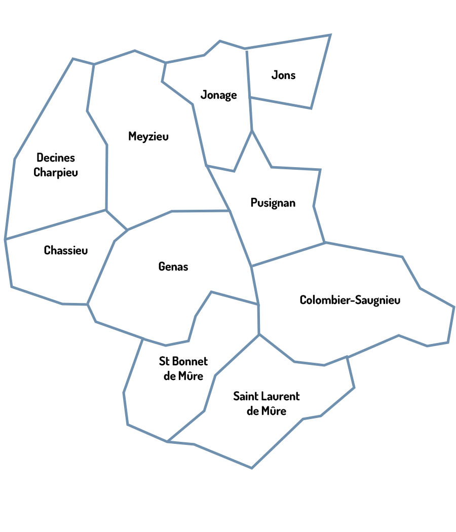 Carte rhone zone livraison husse nord isere