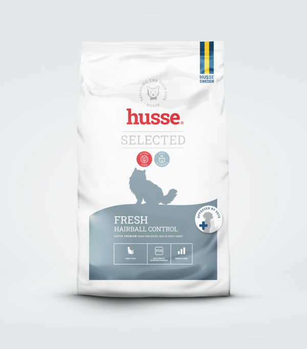croquettes anti boules de poils pour chat adulte en bonne santé avec husse