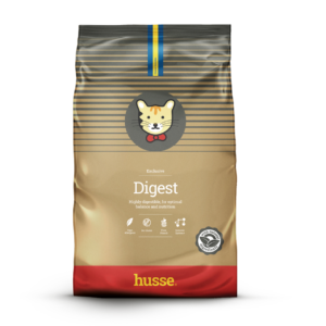 croquettes pour digestion sensible pour chat adulte en bonne santé avec husse
