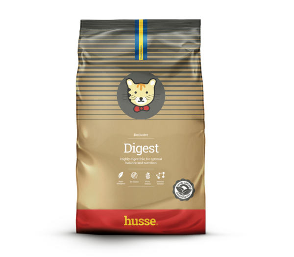croquettes pour digestion sensible pour chat adulte en bonne santé avec husse
