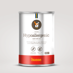 pâté hyppoallergénique pour chien en bonne santé avec husse