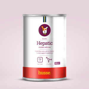 pâté soutien hépatique pour chien en bonne santé avec husse