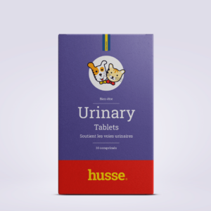 Complément alimentaire pour l'hygiène rénale du chien et de chat en bonne santé avec husse