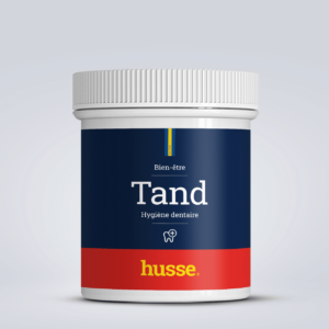 Poudre dentaire pour chien et chat en bonne santé avec husse