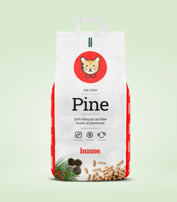 Litière végétale pour chat en bonne santé avec husse